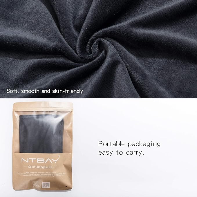 NTBAY 2 Pack Zippered Velvet King Pillowcases, Super Soft and Cozy Luxury Fuzzy Flannel Pillow Cases with Zipper, 20x36 Inches, Charcoal Grey