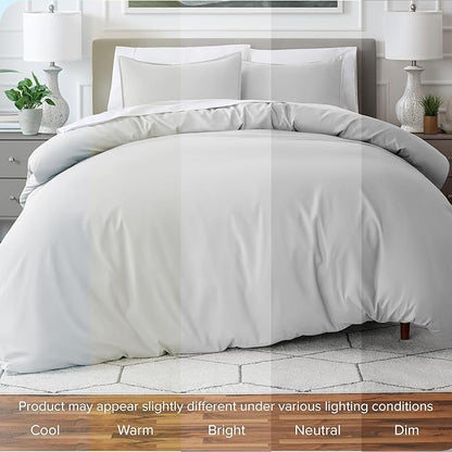Bare Home Bedding Duvet Cover Extra Long Size - Premium 1800 Super Soft Collection - Lightweight, Cooling - Soft Breathable Bedding Duvet Cover (Twin/Twin XL, Cloud Grey)