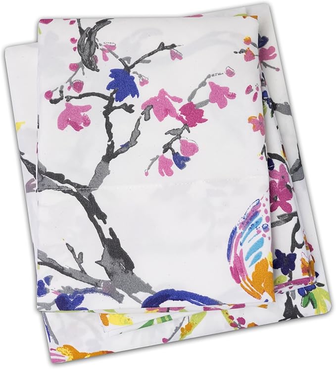 1500 Supreme Collection Extra Soft Botanical Bright Whimsical Watercolor Pattern Sheet Set, Full - Luxury Bed Sheets Set with Deep Pocket Wrinkle Free Bedding, Printed Pattern, Full