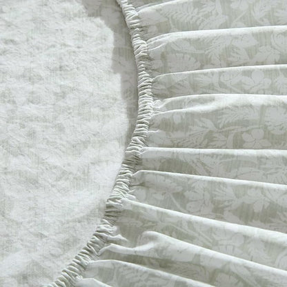 Tommy Bahama - Queen Size Sheet Set, 100% Cotton Percale Bedding with a Crisp & Cool Feel, Bed Sheets with Matching Fitted Sheet & Pillowcases (Palm Day Green)