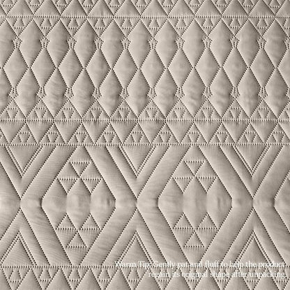 akkialla Full/Queen Quilt Set, Taupe Lightweight Microfiber Bedspread Coverlet, Boho Geometric Pattern, Soft All-Season Bedding, 3-Piece (1 Quilt, 2 Pillow Shams) | Breathable fabric, Modern style