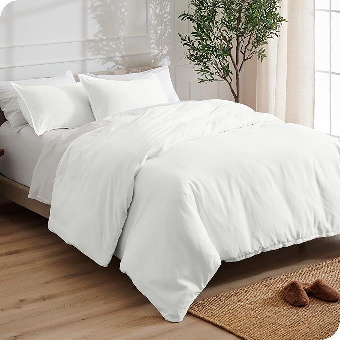 Bare Home Bedding Duvet Cover Full Size - Premium 1800 Super Soft Collection - Lightweight, Cooling - Soft Breathable Bedding Duvet Cover (Full, Cream)