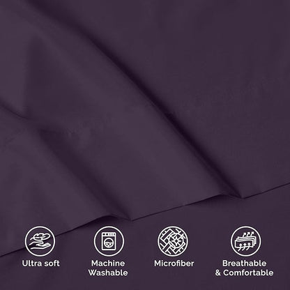 Luxury Flat Sheet on Amazon Elegant Comfort Wrinkle-Free 1500 Premier Hotel Quality 1-Piece Flat Sheet, Twin/Twin XL Size, Purple