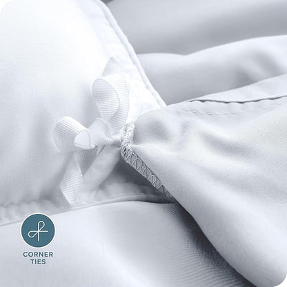 Bare Home Bedding Duvet Cover Queen Size - Premium 1800 Super Soft Duvet Covers Collection - Lightweight, Cooling Duvet Cover - Soft Breathable Bedding (Queen, White)