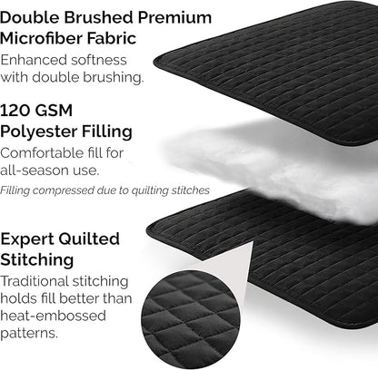 Southshore Fine Living, Inc. Twin XL Quilt Bedding Set, Dorm Room Bedding Essentials, Stain Resistant, Machine Washable Bedspread, XL/Twin Black Quilt Comforter Set/Bedspread with Pillow Sham, Black
