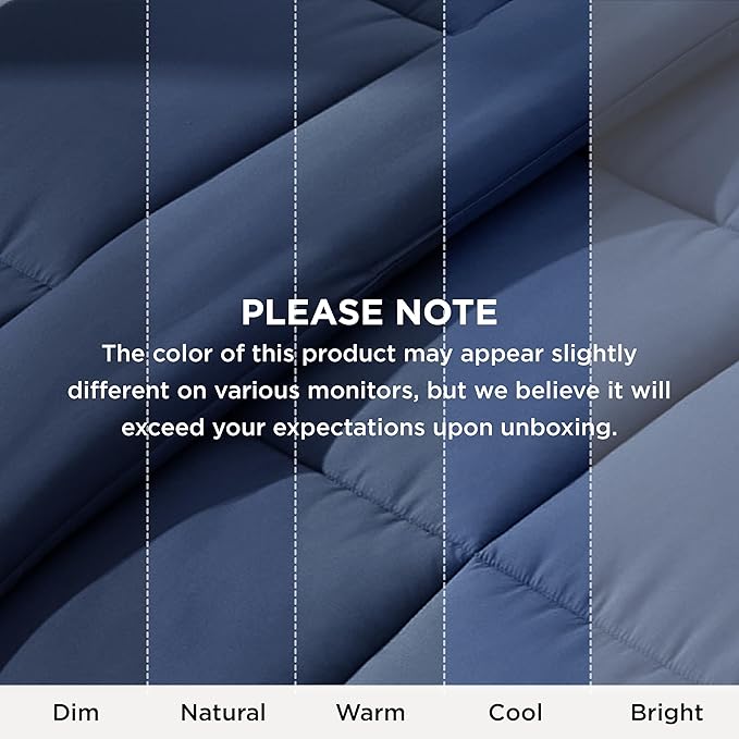Bedsure Comforter Duvet Insert - Quilted Comforters Oversize Queen, All Season Duvet, GentleSoft Down Alternative Bedding, with 8 Tabs, Gifts for Women/Men, Navy Blue, Oversize Queen 98 x 98 Inches