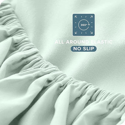 Bare Home King Sheet Set - 1800 Ultra-Soft Microfiber King Bed Sheets - Double Brushed - Deep Pockets - Easy Fit - 4 Piece Set - Bedding Sheets & Pillowcases (King, Spring Mint)