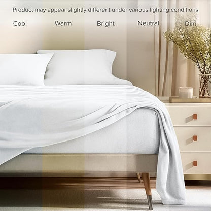 Bare Home Super Soft Fleece Sheet Set - Twin Size - Extra Plush Polar Fleece, No-Pilling Bed Sheets - All Season Cozy Warmth (Twin, White)