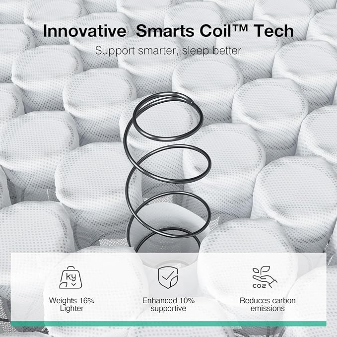Novilla 10 inch Full Size Mattress, NanoGEL™ Full Mattress with Smarts™ Coil for Motion Isolation & Pressure Relief & Cool Night Sleep, Medium Firm Hybrid Mattresses in a Box, CertiPUR-US Certified
