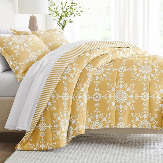 Linen Market Reversible King Size Comforter Set (3 Piece) - Bring Luxury Home with Our Soft and Lightweight Down Alternative Comforter King Set - This Includes Your King Comforter and 2 Pillow Shams