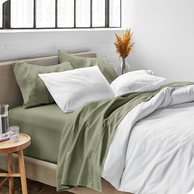 Bare Home Full XL Sheet Set - 1800 Ultra-Soft Microfiber Full Extra Long Bed Sheets - Double Brushed - Deep Pockets - Easy Fit - 4 Piece Set - Bedding Sheets & Pillowcases (Full XL, Sage)