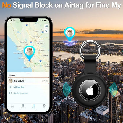 1|2|4Pack for Apple AirTag Holder with Keychain for Air Tag 2nd/1st Gen | Waterproof Air Tag Cover GPS Tracker Anti-Scratch Silicone Air-Tag Case for Pets,Kids,Luggages-4 Black