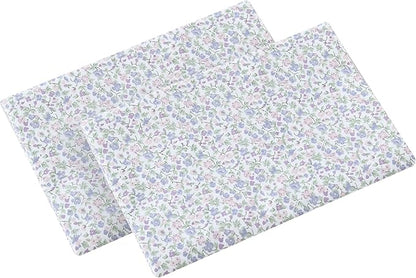 Laura Ashley - Standard Pillowcase Set, Breathable Percale Cotton Bedding, Crisp & Cool Home Decor (Emogene Purple, 2 Piece)
