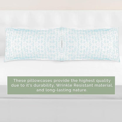 Elegant Comfort Ultra Soft Set of 2 Sea Waves Print Pillowcases - 1500 Premium Hotel Quality Microfiber, Soft and Smooth Envelope Closure 2-Piece Pillow Covers - King, Wave Aqua