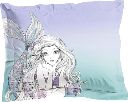 Jay Franco Disney Little Mermaid 5 Piece Twin Bed Set - Teal Color, Includes Comforter & Sheet - Bedding Features Ariel, Super Soft Fade Resistant Microfiber