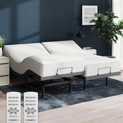 Nectar Premier Twin XL Adjustable Base & 13” Mattress (New Version) - Head & Foot Incline - Medium Firm Memory Foam - Cooling Upgrade - 3 Massage Settings - 365-Night Mattress Trial & Forever Warranty