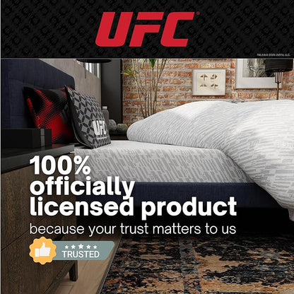 UFC Fight Night Bedding Set, Queen Size 7 Piece Set Super Soft Cozy Reversible Comforter and Sheet Set with Sham, (100% Officially Licensed Product) by Franco