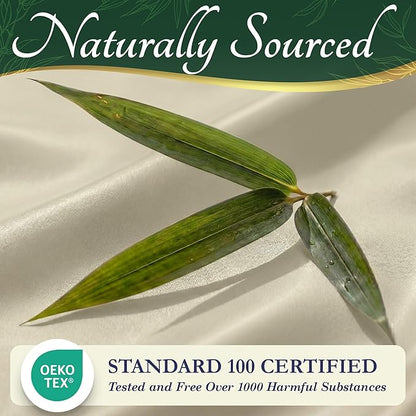 DECOLURE 100% Viscose Derived from Bamboo Sheets Twin Size - Luxury 4 Pc Naturally Cooling Sheets, Ultra Soft Bed Set - Deep 17" Pockets, Durable Double Stitching, Oeko Tex Standard (Creme)
