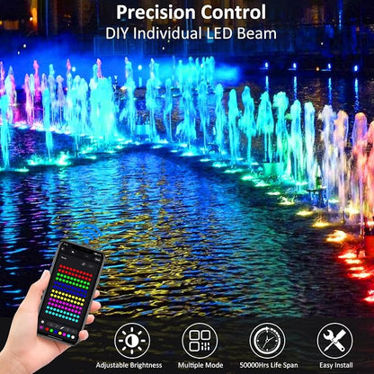 T-SUN Pond Lights LED Underwater 16M Colors with App and Remote 4 Pack | IP68 Waterproof,Dimmable,Timer,Color Changing Fountain Lights led Underwater Pond Lights for Outdoor Pond Koi Aquarium Garden