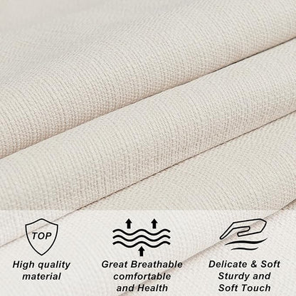 Furpopup Linen Upholstered Headboard Queen/Full Size Bed Tufted Button Headboard, Featuring High-Density Sponge Padding, Luxury Texture Easy Assembly Comfort and Style-Ivory