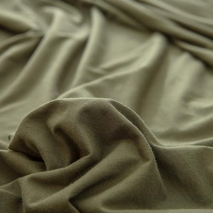 PURE ERA Jersey Knit Pillowcases 100% T-Shirt Cotton Super Soft Comfy Breathable, Set of 2, Queen 20" x 30", Solid Olive Green