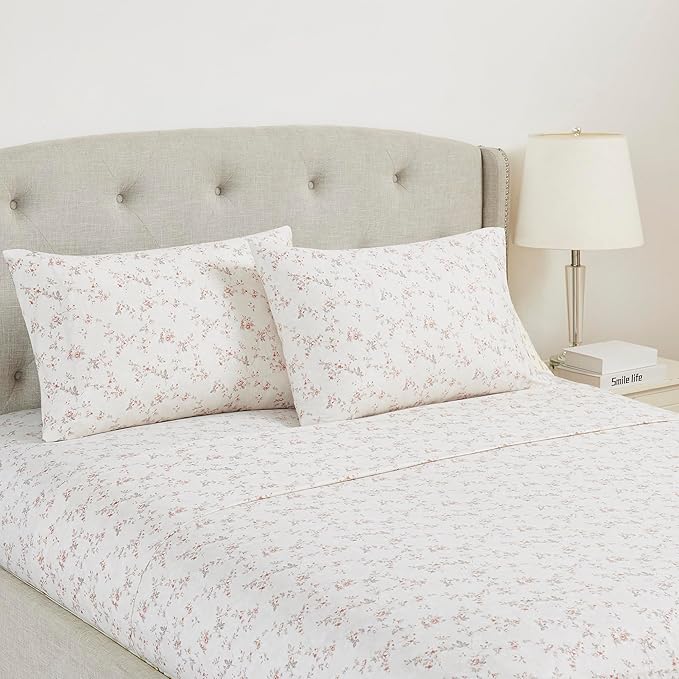 Modern Threads Silky Soft Microfiber and Wrinkle Free Sheets - Luxurious Microfiber Bed Sheets Includes Flat Sheet, Fitted Sheet with Deep Pockets, & Pillowcases Kashmir Rose Clay, Twin