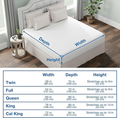Levinsohn FRE111WHIT02 100% Vinyl Hypoallergenic, Fresh Ideas Waterproof Mattress Protector, Full White