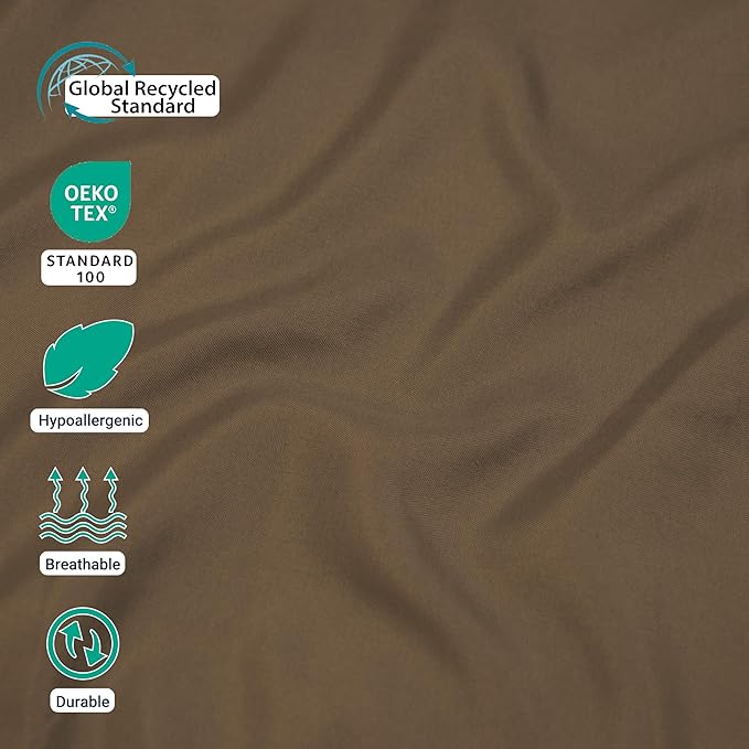 ZPECC Pillow Cases Queen Size Set of 4, 20x30 Envelope Closure Pillowcases, Soft Plain Brushed Microfiber Covers Hypoallergenic Breathable, Brown