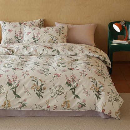 HighBuy Full Size Comforter Set Blush Pink Floral Boho Chic Botanical Coquette Cottagecore Bedding Comforter for Full Bed College Teen Girls Aesthetic Floral Bedding Set 3 Piece