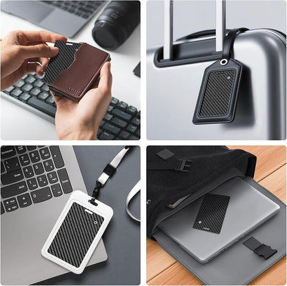 [Apple MFi Certified] 2 Pack Wallet Tracker Card with Apple Find My (iOS Only) Rechargeable Air Tracker Tags Bluetooth Wallet Finder IP68 Waterproof GPS Tracker Item Finder for Keys, Bags, Passport