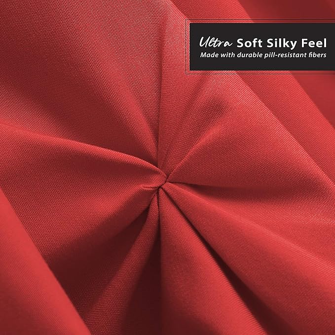 Nestl Red Bed Skirt Queen Size, Pinch Pleat Queen Bed Skirt, 14" Inch Drop Queen Bedskirt, Hotel Quality Red Bed Skirts, Premium Microfiber Bedskirt for Queen Bed, Red Queen Bed Skirt