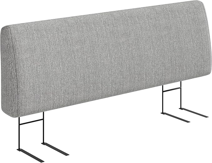 4.7” Headboard Only for King Size Bed, No Drill Needed, Gray | 5-Min Assembly, Upholstered Headboard for 8–14 Inch Mattress, Washable Cover, Perfect for Renters Dorm Kids Pet