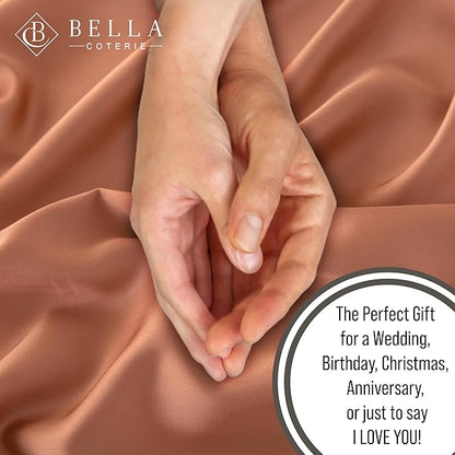 Bella Coterie Luxury Bamboo Viscose King Size Sheet Set | 100% Organically Grown | Ultra Soft | Cooling for Hot Sleepers | 18" Deep Pocket [Terracotta]