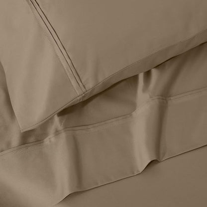 1200 Thread Count 100% Egyptian Cotton, Soft and Breathable, 2-Piece King Pillowcase Set Solid, Taupe