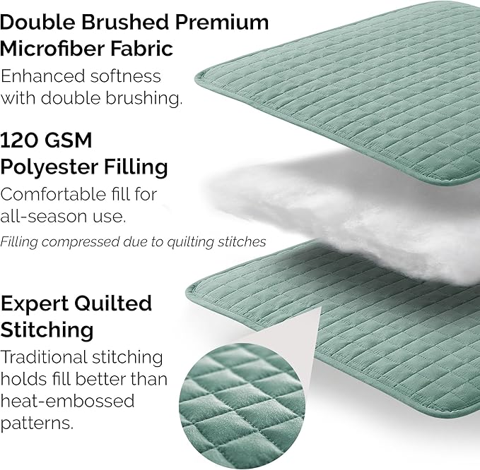 Southshore Fine Living, Inc. Quilts, Queen Size/Full Quilt Bedding Set, Stain & Pet Hair Resistant Bedding, Coverlet Full/Queen Size Bedspread, Soft Microfiber with 2 Pillow Shams, Steel Blue (Teal)