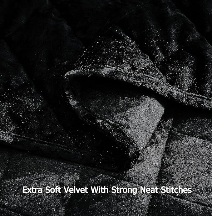 Chezmoi Collection Lux Black Velvet Quilt Oversized King Set, 3-Piece Plush Distressed Velvet Bedding All Season Lightweight Comforter Brushed Microfiber Reverse with Diamond Stitch Quilting