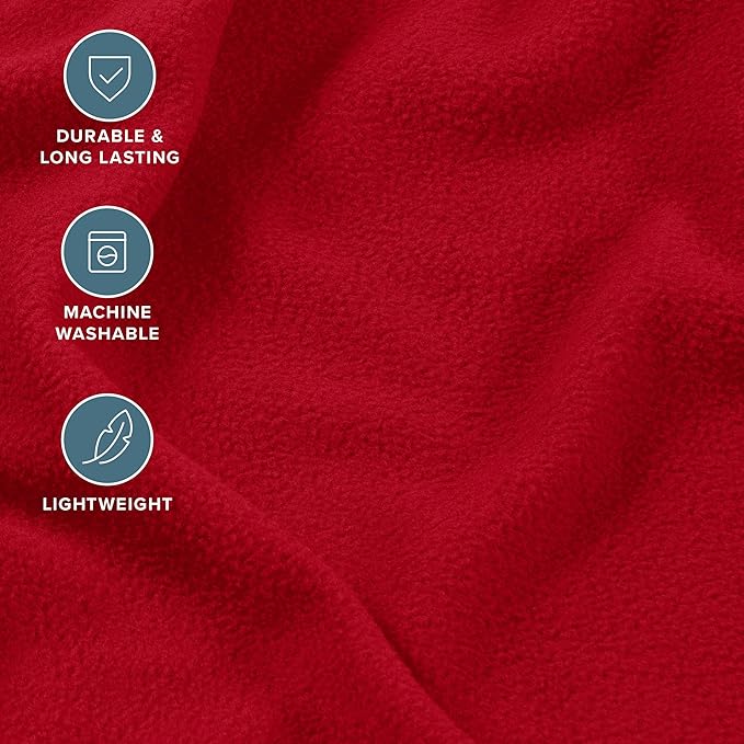 Bare Home Super Soft Fleece Sheet Set - Queen Size - Extra Plush Polar Fleece, No-Pilling Bed Sheets - All Season Cozy Warmth (Queen, Red)