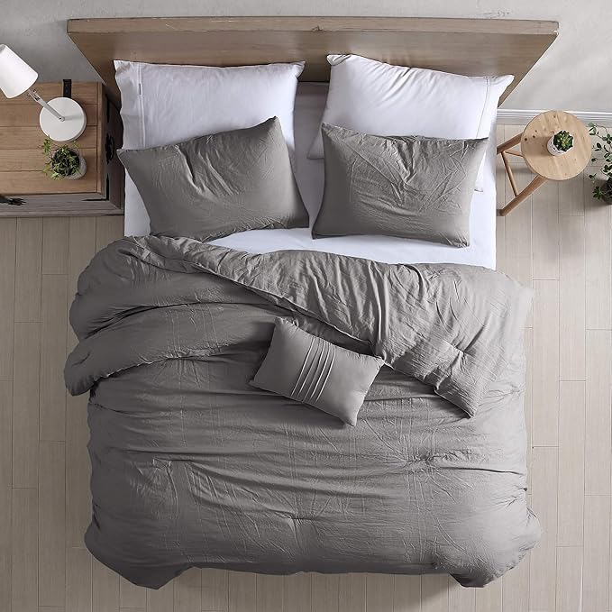 Modern Threads 4-Piece Garment-Washed Comforter Set Beck Grey King