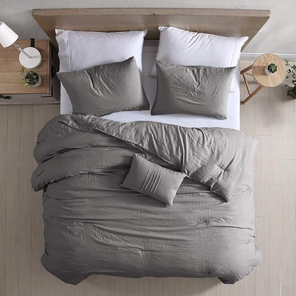 Modern Threads 4-Piece Garment-Washed Comforter Set Beck Grey King