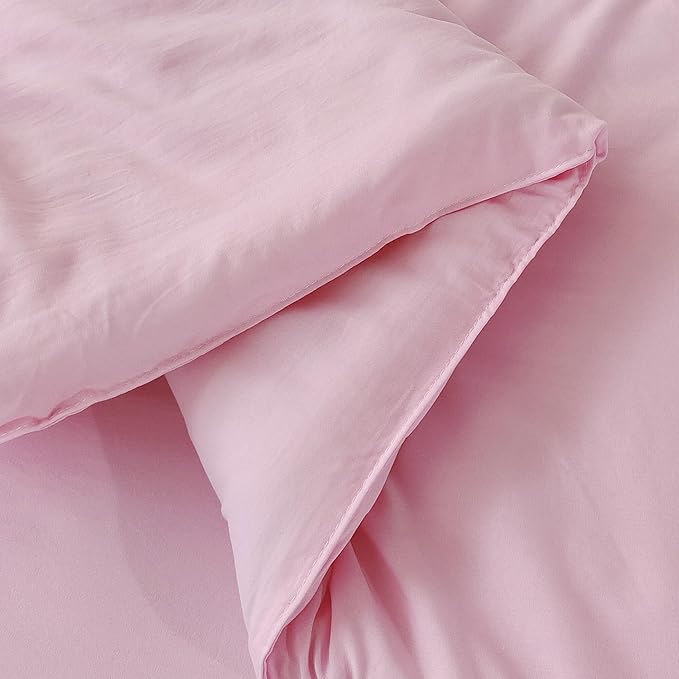 SDIII 3PCS Pink Comforter Set Queen with 2 Pillowcases, Brushed Microfiber Lightweight Blush Pink Queen Comforter Set, Dusty Rose Bedding Set