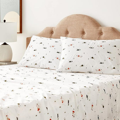 Eddie Bauer - Queen Sheets, Cotton Percale Bedding Set, Crisp & Cool Home Decor (Cascade Camping, Queen)