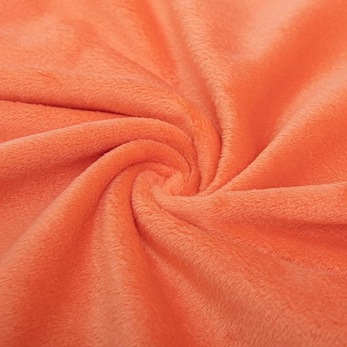 NTBAY Velvet Square Zippered Throw Pillow Cover, Super Soft and Luxury Decorative Euro Cushion Cover for Sofa, Couch, 24x24 Inches, Orange