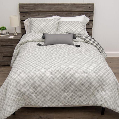 Donna Sharp Ridge Point Comforter Bedding Set - 3-Piece King Size Reversible Comforter Set - Includes 1 Plush Comforter and 2 Pillowcases - Machine Washable