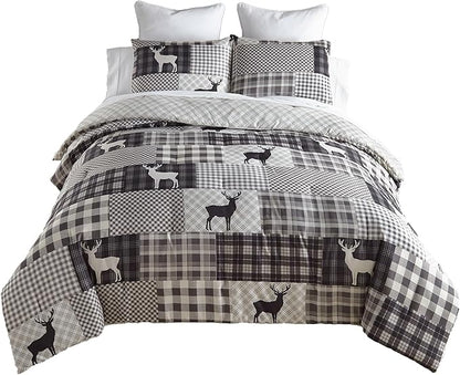 Donna Sharp Ridge Point Comforter Bedding Set - 3-Piece King Size Reversible Comforter Set - Includes 1 Plush Comforter and 2 Pillowcases - Machine Washable