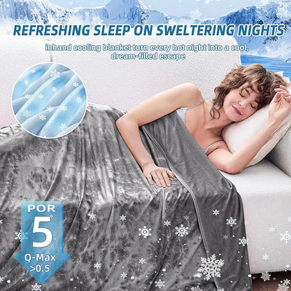 inhand Cooling Blanket Twin Size (60"x80"), Cooling Blankets for Hot Sleepers, Absorbs Heat to Keep Adults Cool for Summer Nights Sweats, Thin Cold Lightweight Blanket for Couch Bed, All Season Use