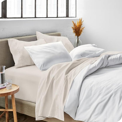 Bare Home Queen Sheet Set - 1800 Ultra-Soft Microfiber Queen Bed Sheets - Double Brushed - Deep Pockets - Easy Fit - 4 Piece Set - Bedding Sheets & Pillowcases (Queen, Wheat)