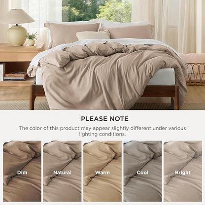 Bedsure Duvet Cover King Size - Soft Double Brushed Bedding Set for Kids & Adults, Zipper Closure, 3 Pieces, Includes 1 Duvet Cover (104"x90") & 2 Pillow Shams, NO Comforter, Hazel