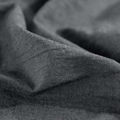 NEXHOME PRO Duvet Cover Queen 100% Washed Cotton, Organic Natural Linen Like Textured Breathable Durable Bedding Set Heather Black 9090