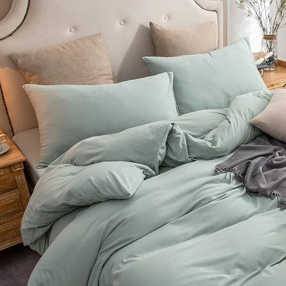 PURE ERA Jersey Knit Pillowcases 100% T-Shirt Cotton Super Soft Comfy Breathable, Set of 2, Standard 20" x 26", Solid Sage Green