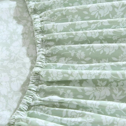 Laura Ashley - Sheets, Cotton Percale Bedding Set, Lightweight & Breathable Room Essentials (Heirloom Ditzy Green, Full)